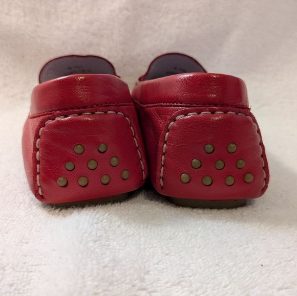 Johnston and Murphy Women's Red soft Leather luxury Driving Moccasin Shoe 7.5 M - Picture 5 of 9